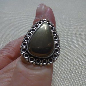 Unique "APACHE PYRITE" Handmade Sterling Ring Size 7.25 #680B